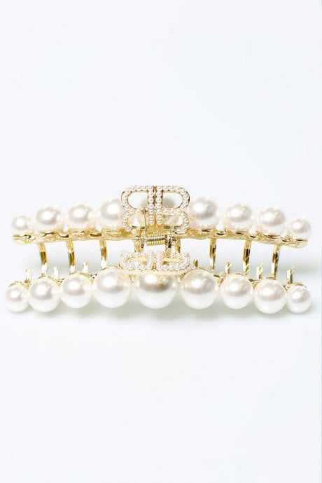 JAYLEY Limited Hand Made Faux Pearl Hair Claw Clip