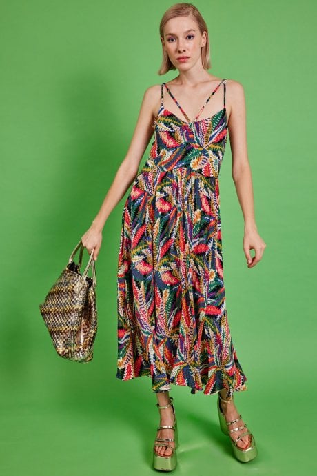 JAYLEY Linen Floral Shift Dress