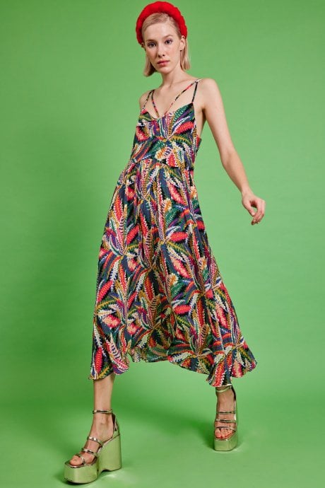 JAYLEY Linen Floral Shift Dress