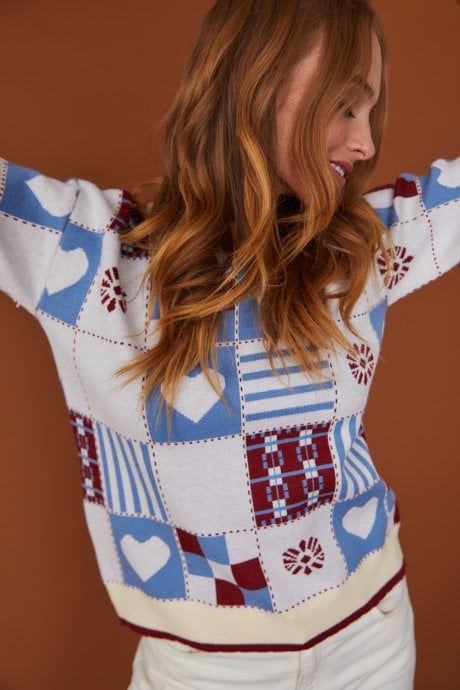 JAYLEY Love Heart Cashmere and Banana Peel Jumper