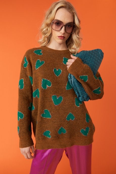 JAYLEY Love Heart Cashmere And Banana Peel Jumper