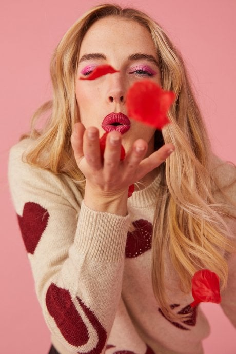 JAYLEY Love Heart Cashmere And Banana Peel Jumper