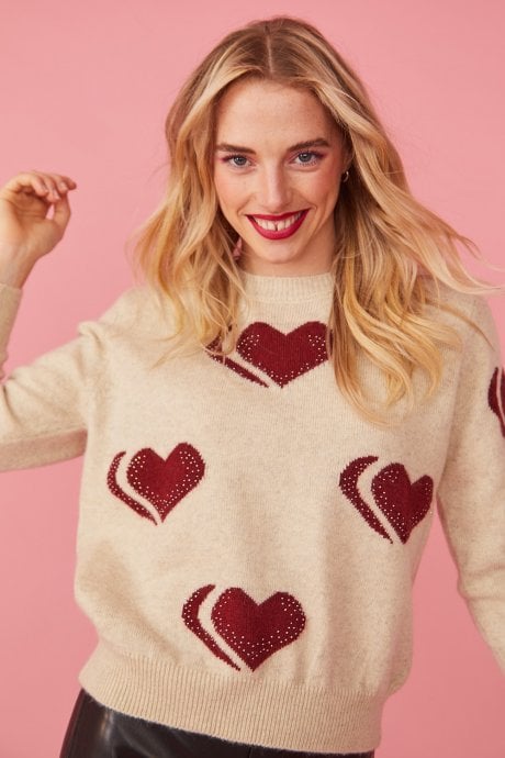 JAYLEY Love Heart Cashmere and Banana Peel Jumper