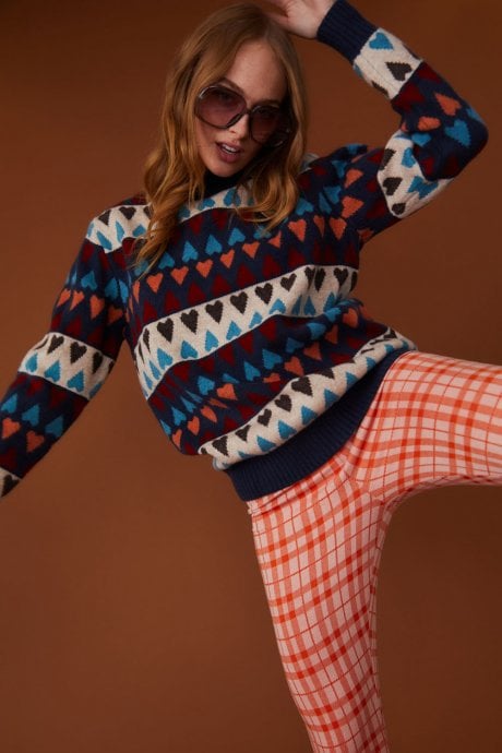 JAYLEY Love Heart Cashmere And Banana Peel Jumper