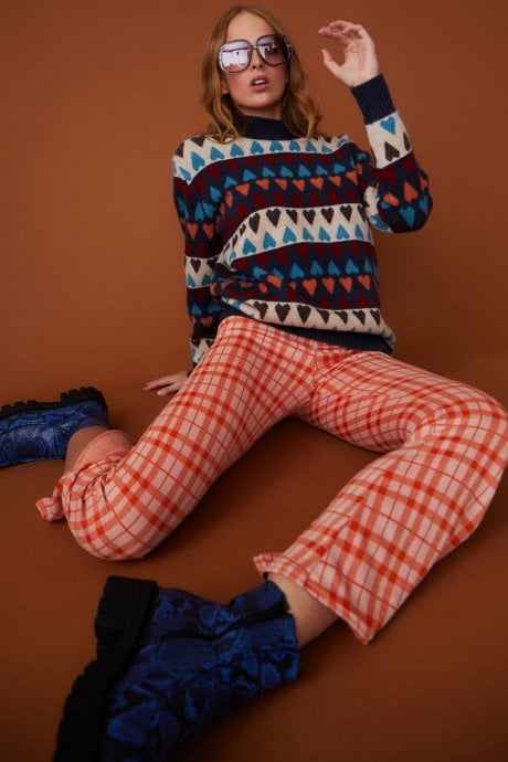 JAYLEY Love Heart Cashmere And Banana Peel Jumper