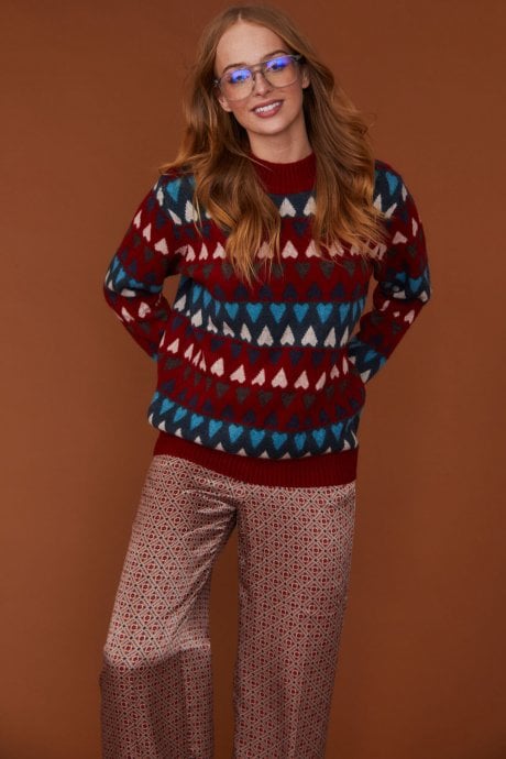 JAYLEY Love Heart Cashmere And Banana Peel Jumper