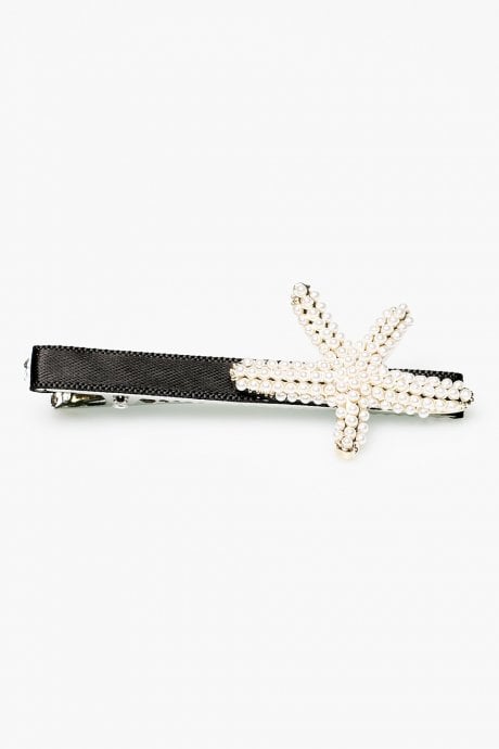 JAYLEY LuLu Silver-Tone Pearl Embellished Hair Clip