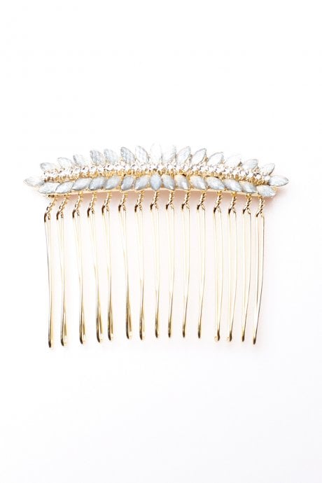 JAYLEY LuLu Silver-Tone Pearl Embellished Hair Comb