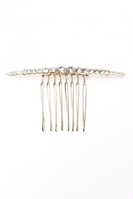 JAYLEY LuLu Silver-Tone Pearl Embellished Hair Comb