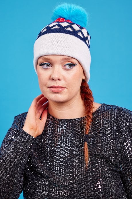 JAYLEY Luxury Faux Fur Pom Pom Beanie Hat