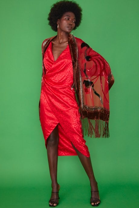 JAYLEY Luxury Silk Devore Shawl