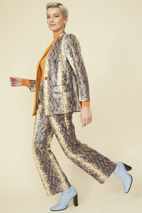 JAYLEY Metallic Snake Print Trousers