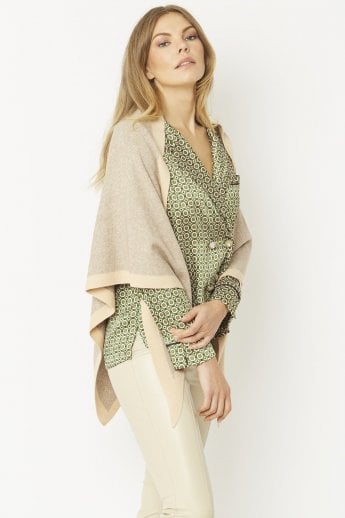 JAYLEY Mocha And Pink Cashmere Wrap