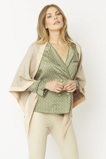 JAYLEY Mocha and Pink Cashmere Wrap
