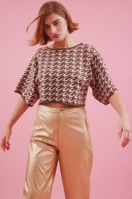 JAYLEY Mocha Cashmere And Silk Top