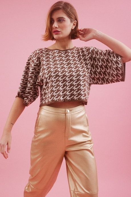 JAYLEY Mocha Cashmere And Silk Top