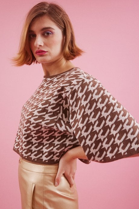 JAYLEY Mocha Cashmere And Silk Top