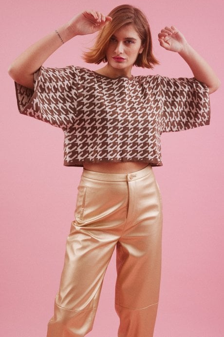 JAYLEY Mocha Cashmere and Silk Top