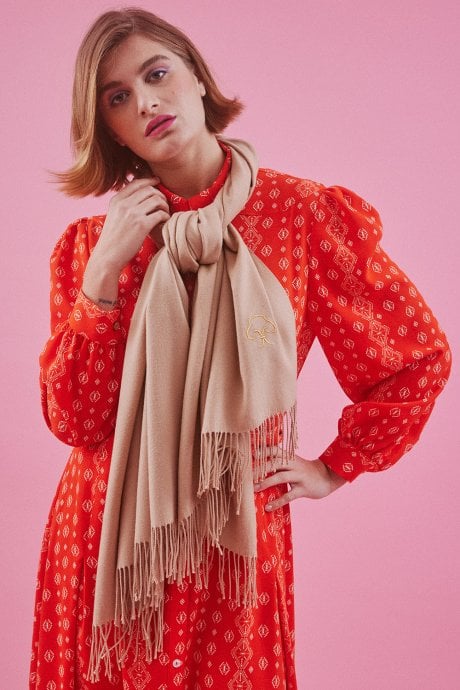 JAYLEY Mocha Cashmere Blend Scarf