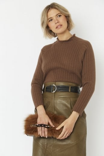 JAYLEY Mocha Cashmere Blended Jumper