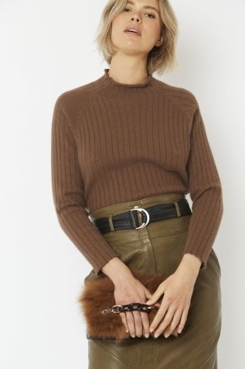 JAYLEY Mocha Cashmere Blended Jumper