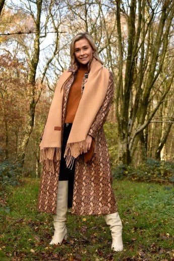 JAYLEY Mocha Cashmere & Silk Blend Wrap