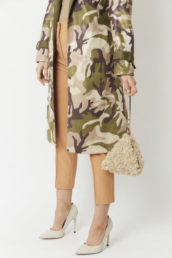 JAYLEY Mocha Elsa Faux Fur Bag