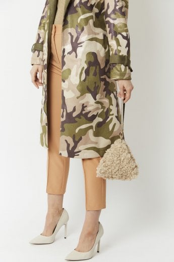 JAYLEY Mocha Elsa Faux Fur Bag