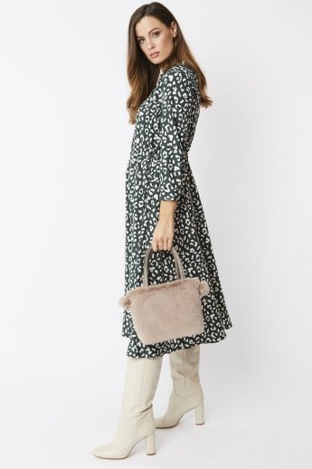 JAYLEY Mocha Faux Fur Bag