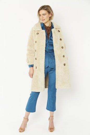 JAYLEY Mocha Faux Fur Coat