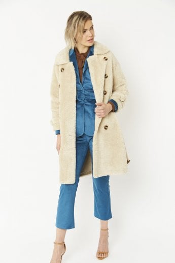 JAYLEY Mocha Faux Fur Coat