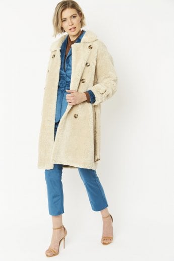 JAYLEY Mocha Faux Fur Coat