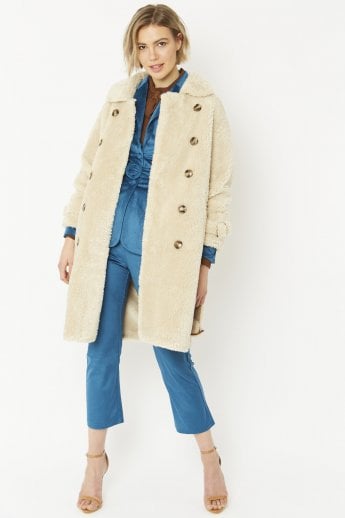 JAYLEY Mocha Faux Fur Coat