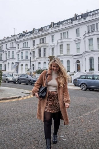 JAYLEY Mocha Faux Fur Coat