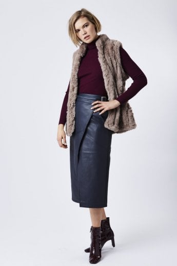 JAYLEY Mocha Faux Fur Gilet | Waistcoat
