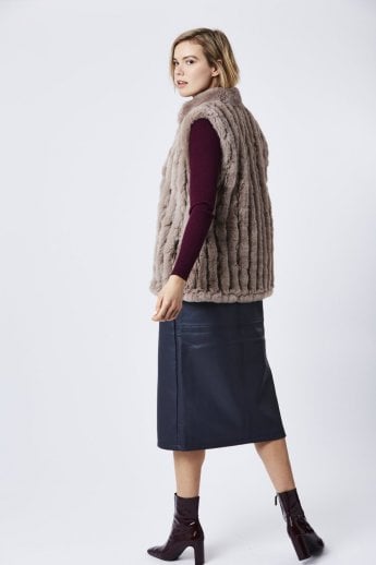 JAYLEY Mocha Faux Fur Gilet | Waistcoat