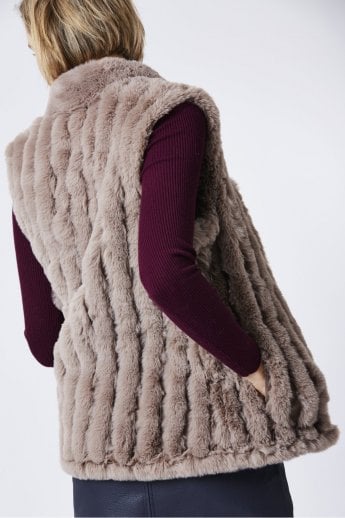JAYLEY Mocha Faux Fur Gilet | Waistcoat