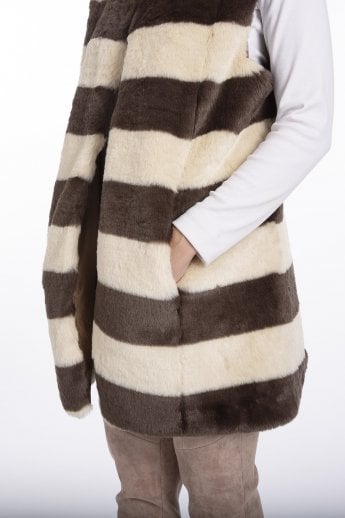 JAYLEY Mocha Faux Fur Gilet | Waistcoat