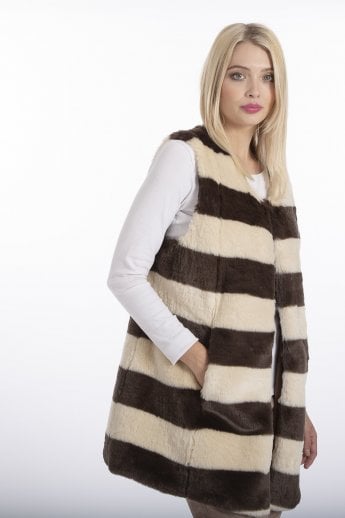 JAYLEY Mocha Faux Fur Gilet | Waistcoat