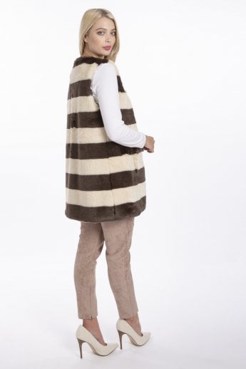 JAYLEY Mocha Faux Fur Gilet | Waistcoat