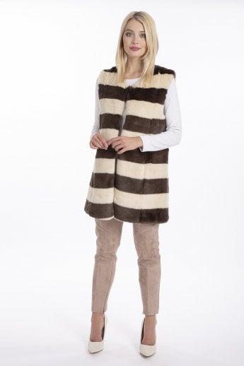 JAYLEY Mocha Faux Fur Gilet | Waistcoat