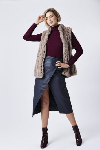 JAYLEY Mocha Faux Fur Gilet | Waistcoat