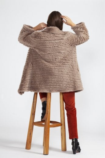 JAYLEY Mocha Faux Fur Jacket