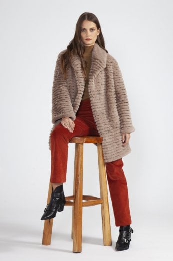 JAYLEY Mocha Faux Fur Jacket