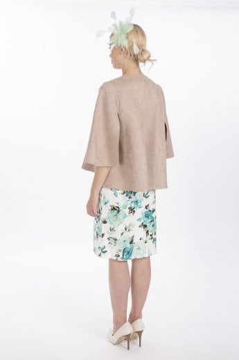 JAYLEY Mocha Faux Suede Cape Jacket