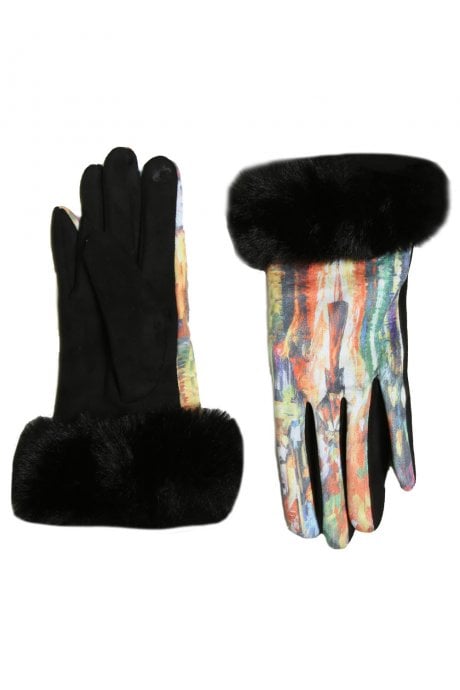 JAYLEY Mocha Faux Suede Gloves