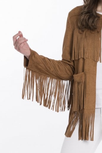 JAYLEY Mocha Faux Suede Jacket