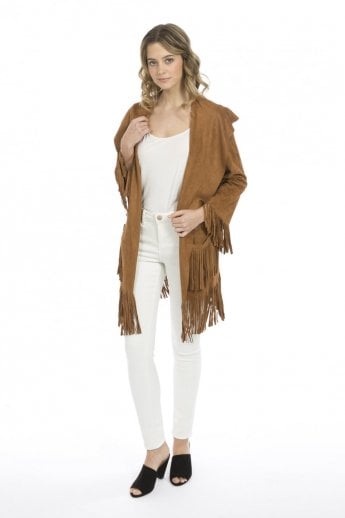 JAYLEY Mocha Faux Suede Jacket