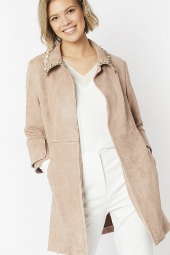 JAYLEY Mocha Faux Suede Jacket