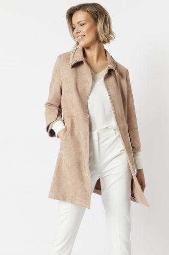 JAYLEY Mocha Faux Suede Jacket